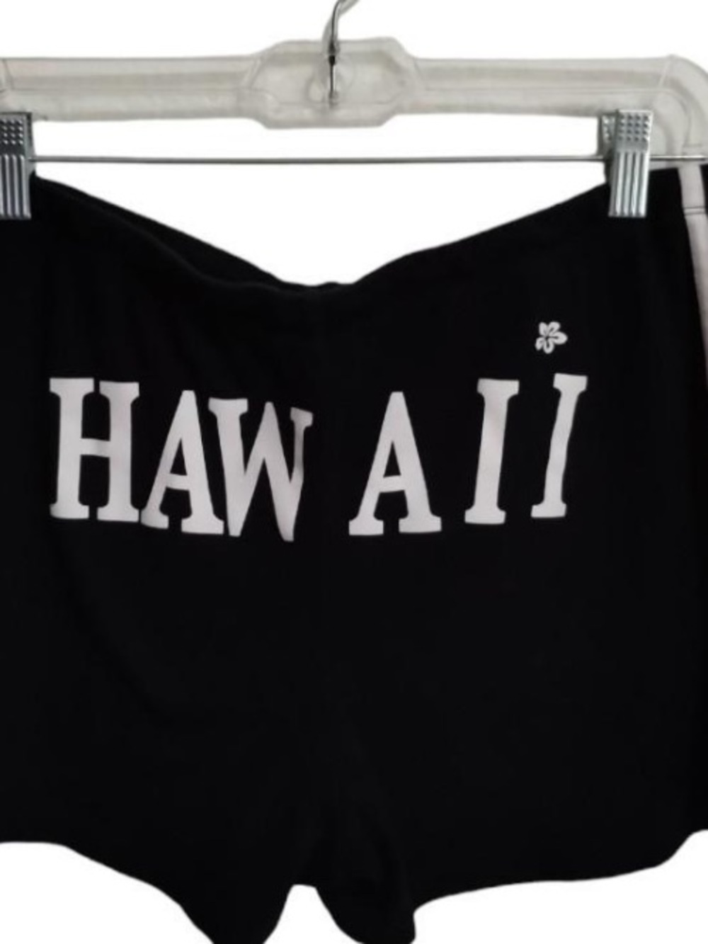 Kavio Vintage “Hawaii” Black Dolphin Shorts with White Trim